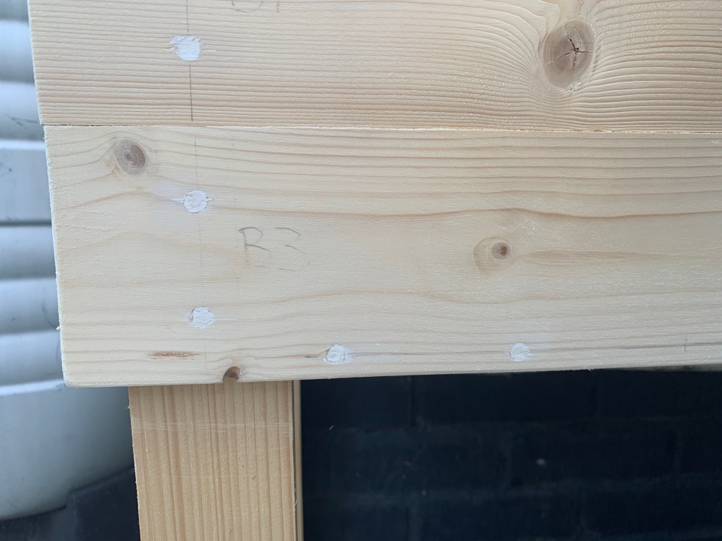 Front and screws on DIY herb planter